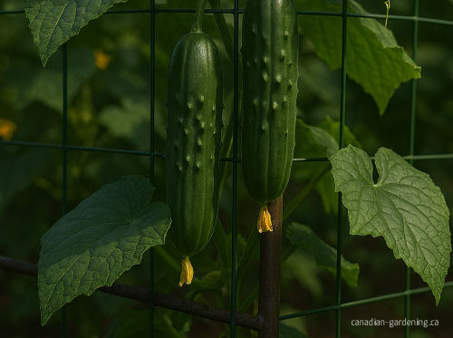 Cucumbers under partial shade