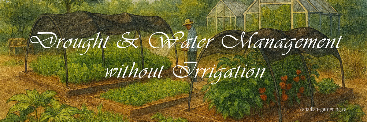 Mulched garden bed in drought conditions without water irrigation