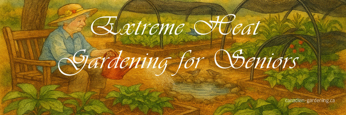 Gardening in the shade on a hot summer day