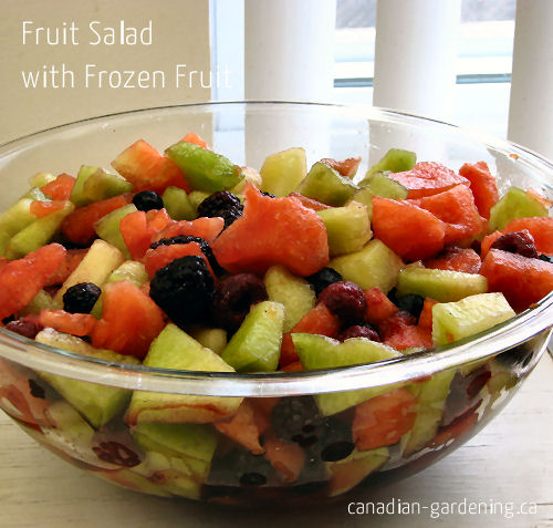 fruit salad with frozen fruit