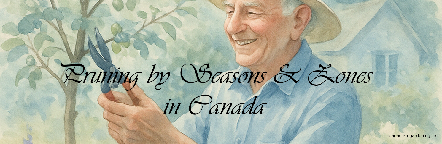 banner, prunning by seasons and zones cheat sheet Canada