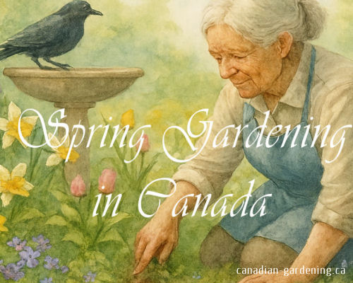 Spring garden with early blooms