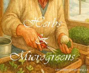 Windowsill herbs and microgreens